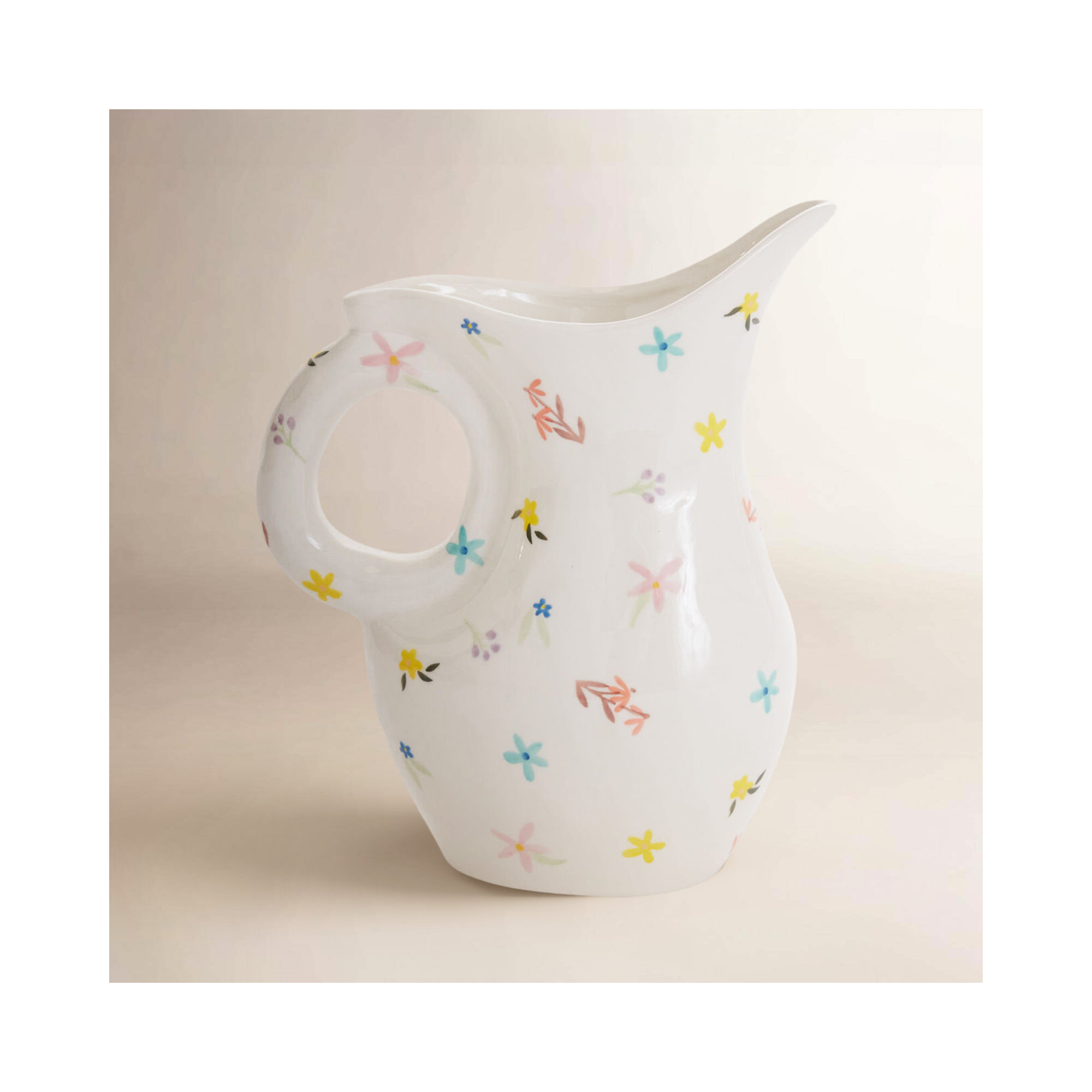 Ditsy Floral Pitcher 7.5"x 4"x 9.5"