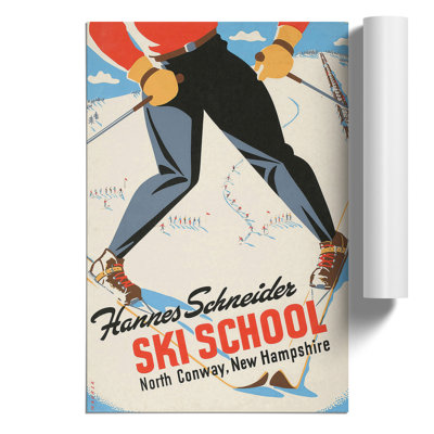 Vintage Skiiing Advertisement - Frameless Print