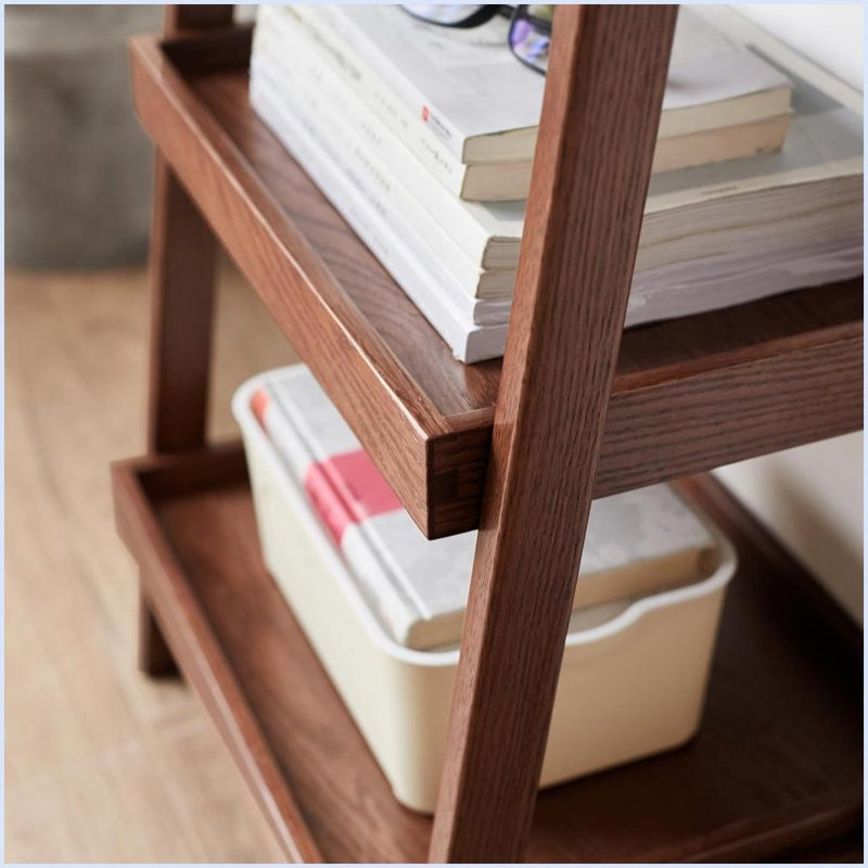 Storage Bench &amp; 3-Tier Shoe Rack, Walnut Solid Oak Entryway Organizer | Walnut | Solid Wood, Walnut