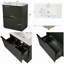 Meuble-lavabo de 76 cm (30 po) avec lavabo en céramique et tiroirs encastrés à fermeture amortie et extension complète, panneau cannelé, fini noir-773482644