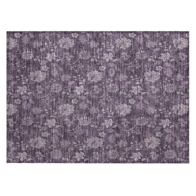 Washable Floral Indoor / Outdoor Rug