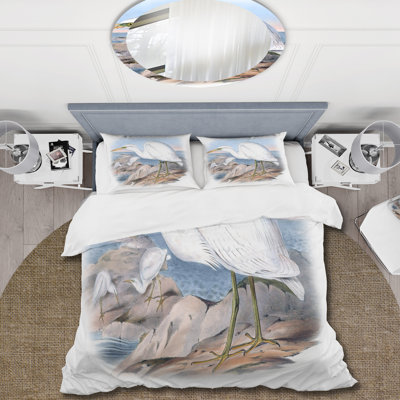 Ensemble de housse de couette Traditional Vintage Birds XIII - microfibre de polyester