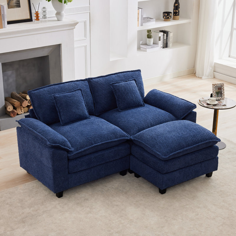 Modern Style 69.4" Modular Sofa, Navy