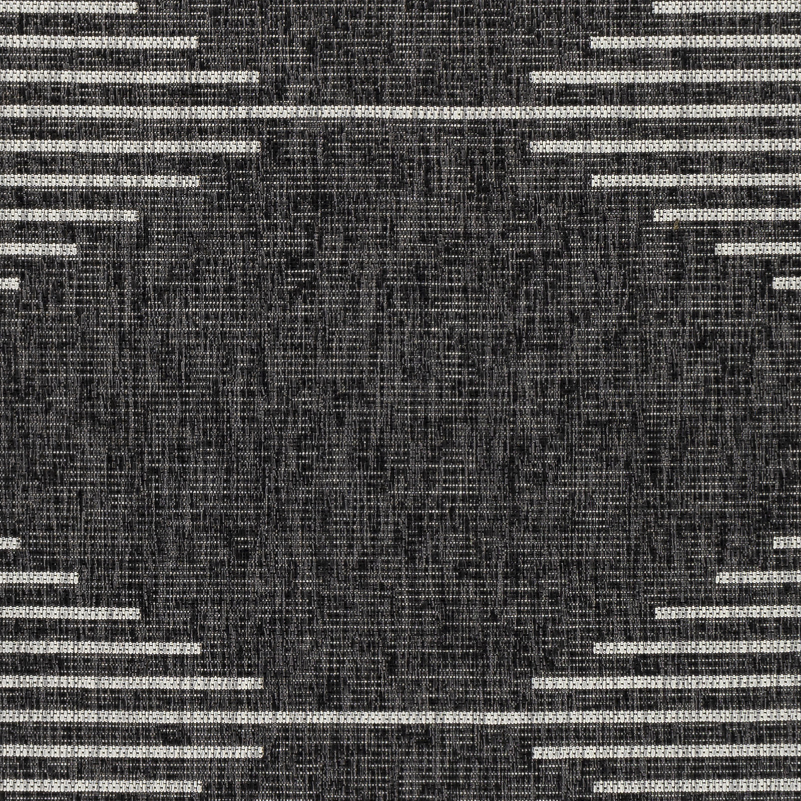 Abdulazeez Irielle Geometric Black Indoor/Outdoor Area Rug, Round 5'3"