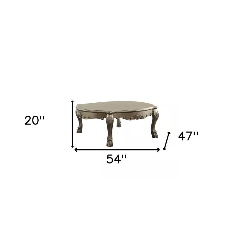 Dresden II Luxurious Antique Gold and Bone Square Coffee Table