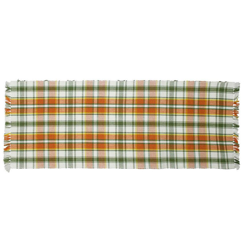 F Fall Harvest Plaid Table Runner