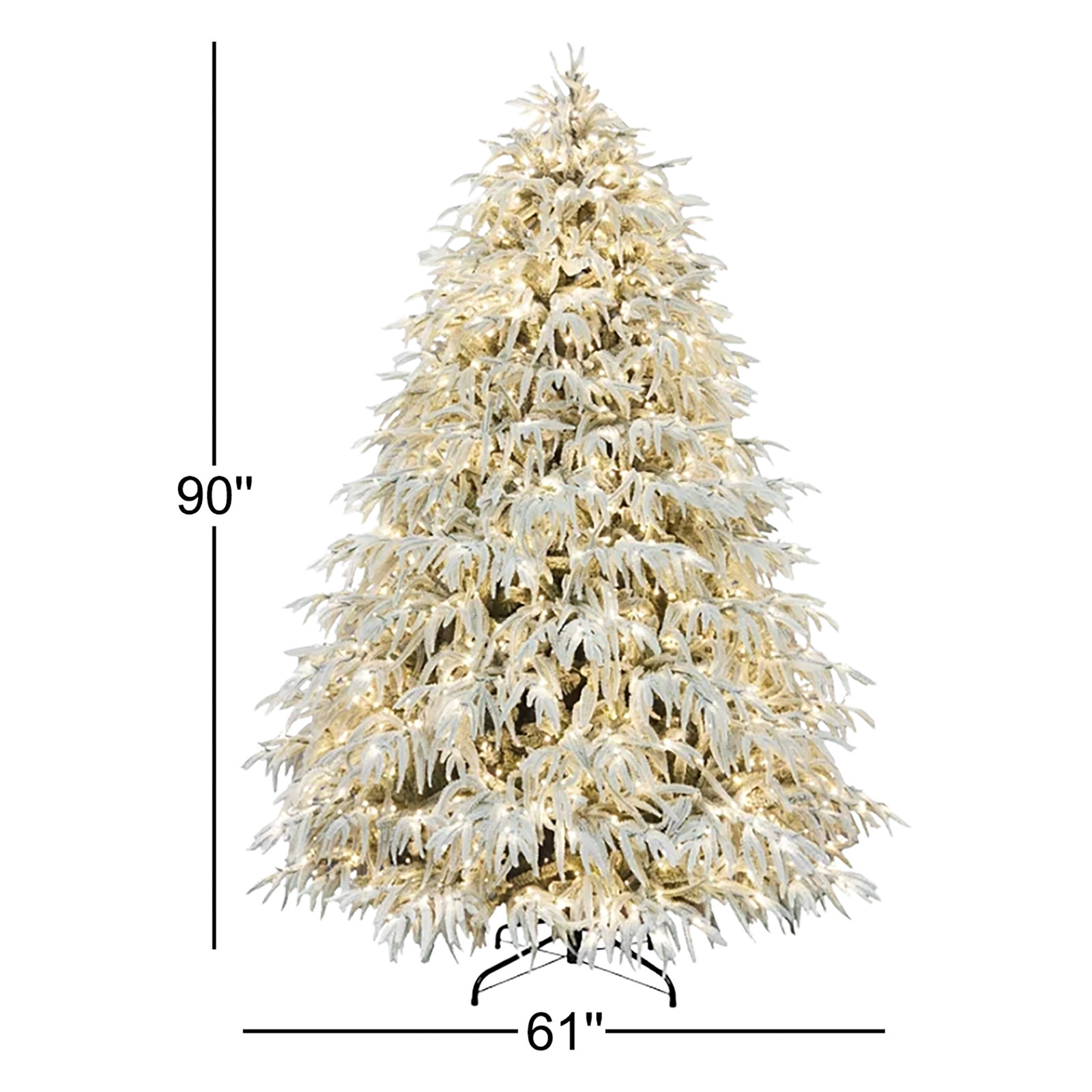Frosted 7.5' Pre-Lit Pine Christmas Tree