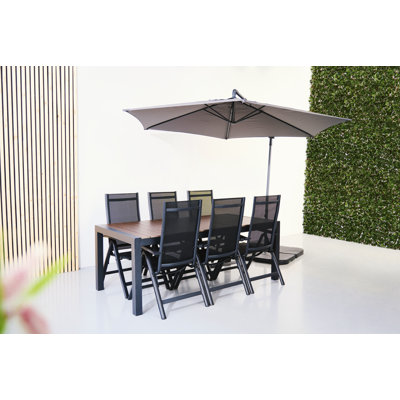 Anabia 6 - Person Patio Dining Set with Extendable Rectangular Table