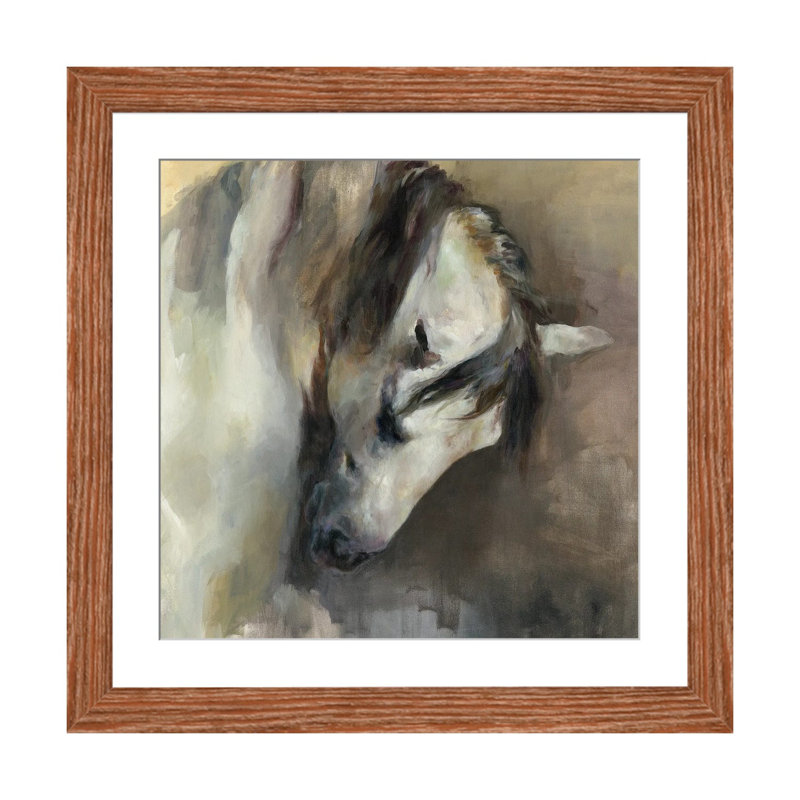 Classical Horse, 16" H x 16" W x 1" D, Classic Wood Open Corner Frame Paper