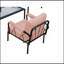 Ensemble de patio 4 pièces Rajni en tissu rose et finition noire (4 chaises)