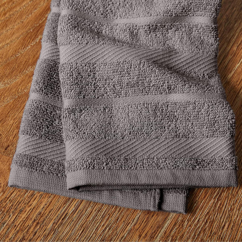 Albany Kitchen Towel 4-Pack Set, Charcoal Gray