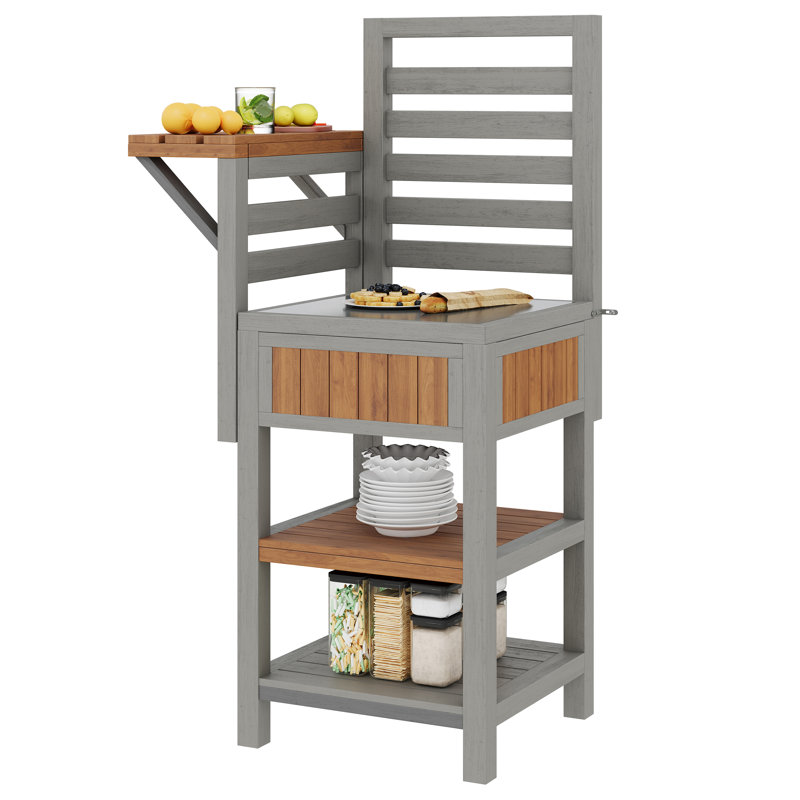 Wooden Outdoor Garden Cabinet With Work Surface