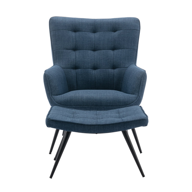 Jessamine Armchair with Footstool, Blue