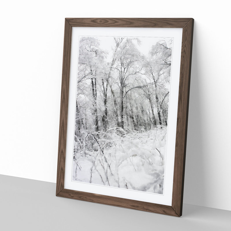 Winter Forest Vol.4 - Picture Frame Painting, 65cm H x 48cm W x 2cm D, Walnut Framed