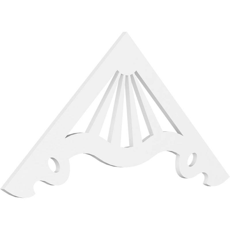 Pignon en PVC de qualité architecturale Marshall, 11 / 12, 72 po x 33 po x 1 po, Plastique