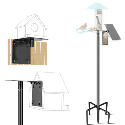 Bird Feeder Pole, 109 Inch Heavy Duty Bird House Pole Kit For Outdoors, With 5-Prong Base Feeding Station For Wild Birds Watching, Adjustable Feeder Stand (House Not Included)