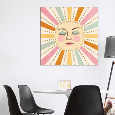 Vintage Sun - reproduction d'art murale - toile encadrée