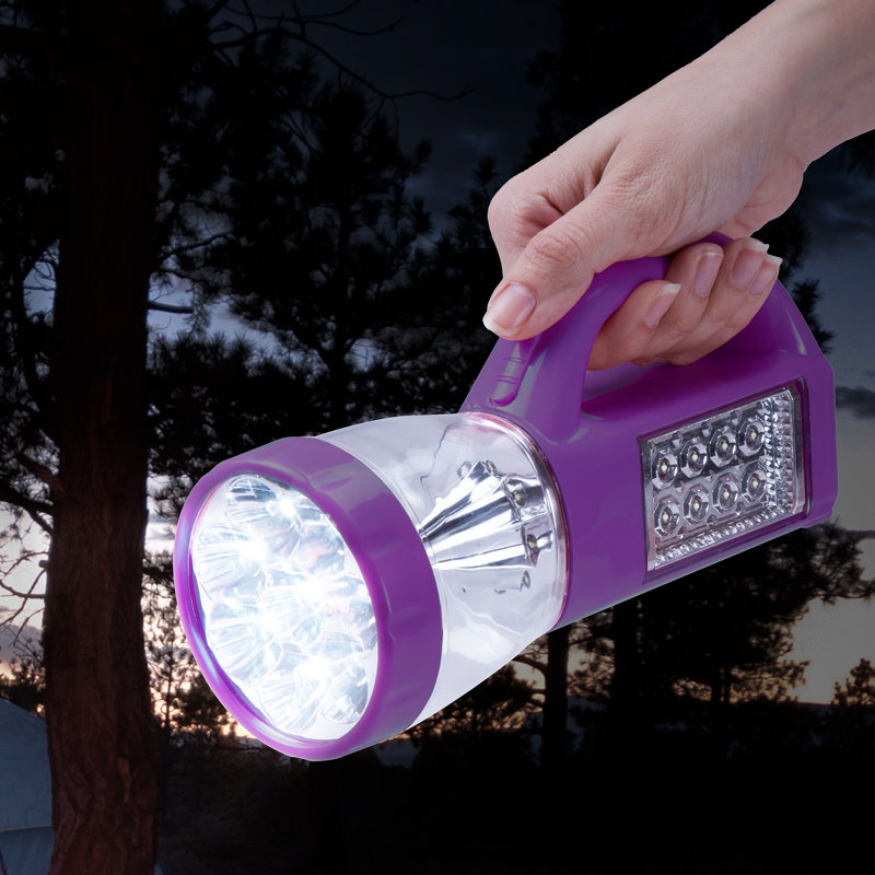 Lumière de camping légère 3 en 1 Wakeman - Lampe de poche compacte, lanterne pour la lecture, situations d'urgence, Mauve