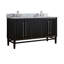 Meuble-lavabo double 60 po avec comptoir en marbre de Carrare Ewen-496218010-496218014-496218013