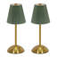 Lampe de table transitionnelle à 1 lumière à intensité variable avec tissu plissé vert sauge effilé pour tables d'appoint de salon d'hôtel (ensemble de 2)