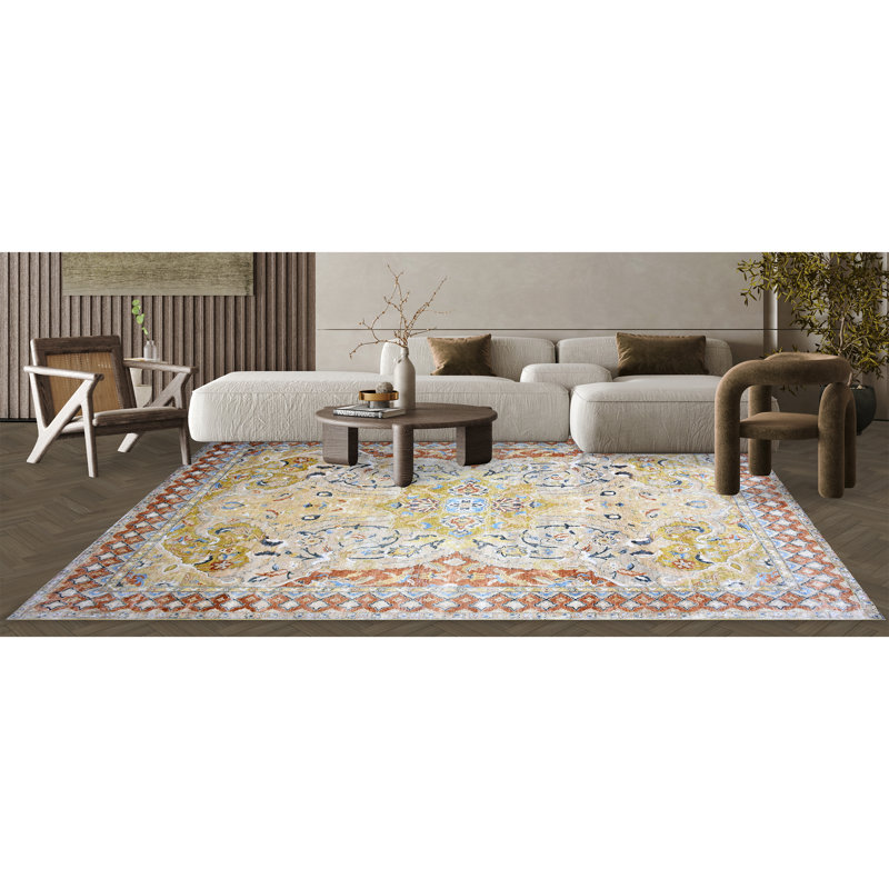 SCANS-253CMRU Oriental Area Rug, Rectangle 9' x 12'