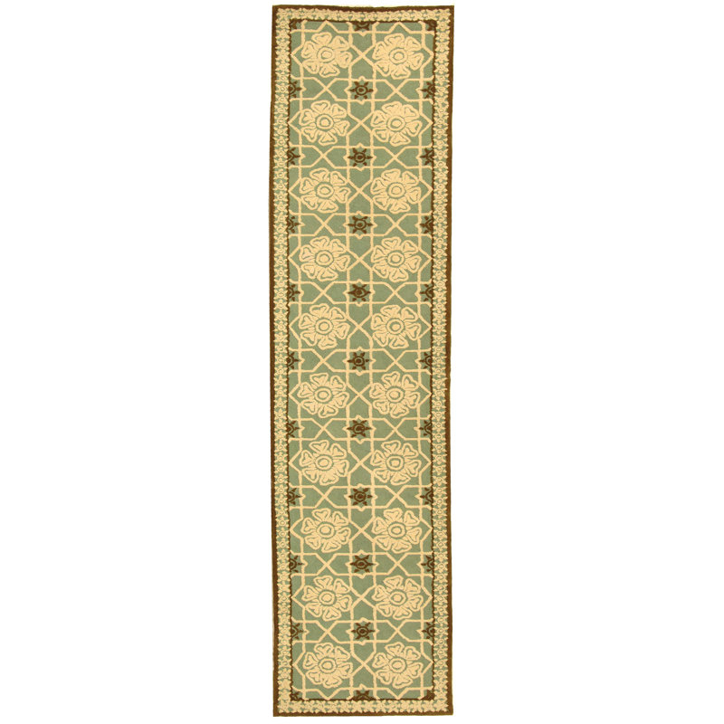 Fullerton Hand Hooked Cotton Pile Geometric Rug, Runner 2'3" x 10'