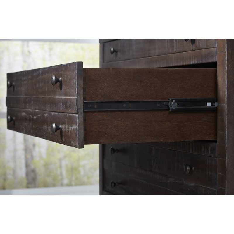 Commode double 8 tiroirs Randal, Brun / robuste
