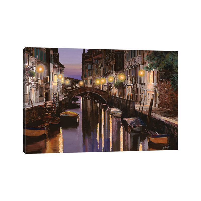 Venezia Al Crepuscolo by Guido Borelli - Wrapped Canvas Painting, 66.04 cm H x 45.72 cm W x 1.91 cm D