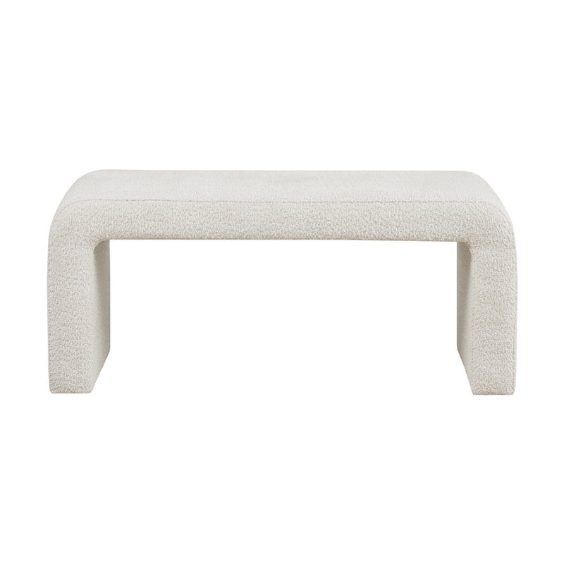 Tabouret de vestibule Boucle Waterfall - l 42 po x P 16 po x H 18 po, capacité de poids de 400 lb, texturé crème, sans assemblage