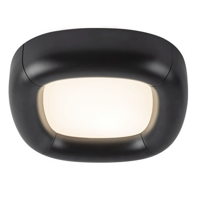 Folio 15-in Black dimmable LED Flush Mount