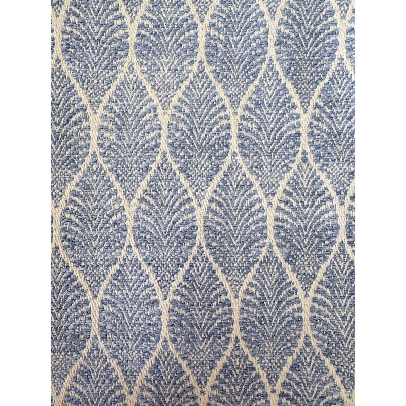 Indigo and Beige Plastic Indoor Outdoor Table Runner