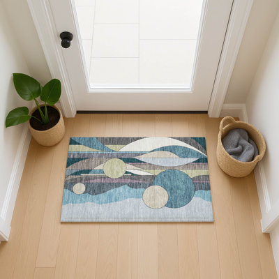 Machine Washable Indoor/Outdoor Gursevak ACN2252 Modern Rug