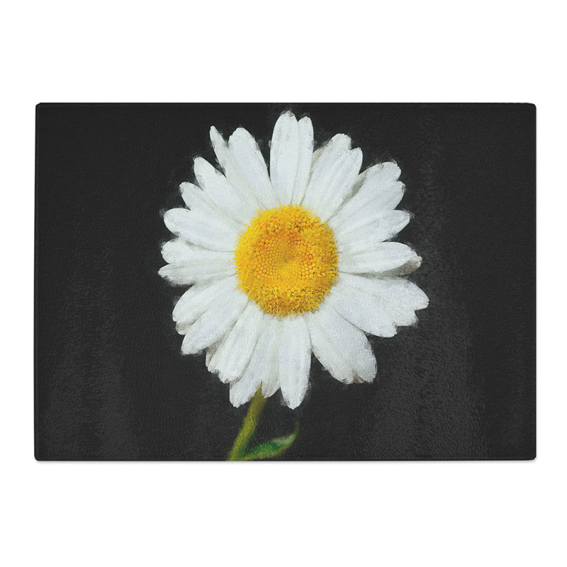 White Daisy Vol.6 Painting Chopping Board, 0.4cm H x 20cm W x 28.5cm L