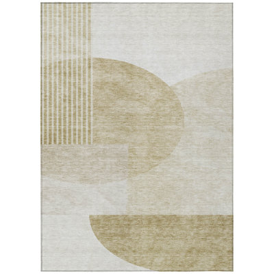 Washable Geometric Indoor / Outdoor Rug