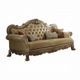 Dresden 87" Faux Leather Rolled Arm Sofa