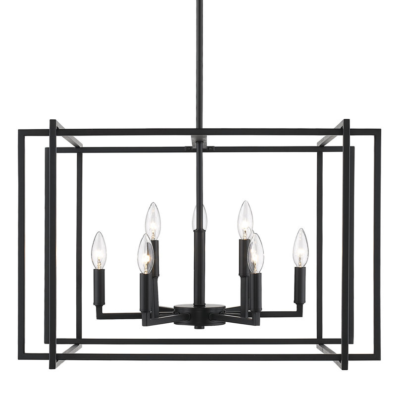 Luminaire suspendu carré / rectangulaire à 9 lumières de style bougie Isiah