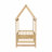 Twin Size House Floor Wooden Frame Materialen Bed Frame With Roof Frame,Safety Guardrails