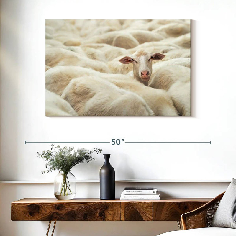 Brampt Curious Sheep, 26" H x 39" W