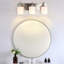 Applique murale 3 lumières, luminaire mural moderne, lumières de meuble-lavabo avec lampe murale pour porche de couloir de cuisine, miroir, abat-jour en verre blanc laiteux, douille E26, ampoules non incluses-108839615