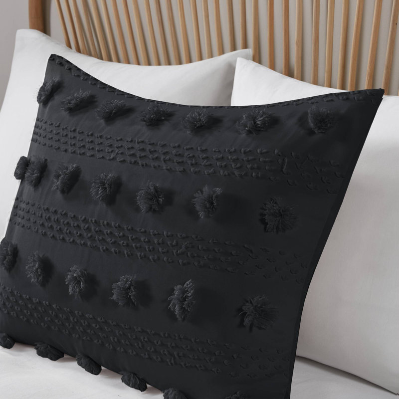 Lucy Clip Jacquard Comforter Set, Twin/Twin XL, Black