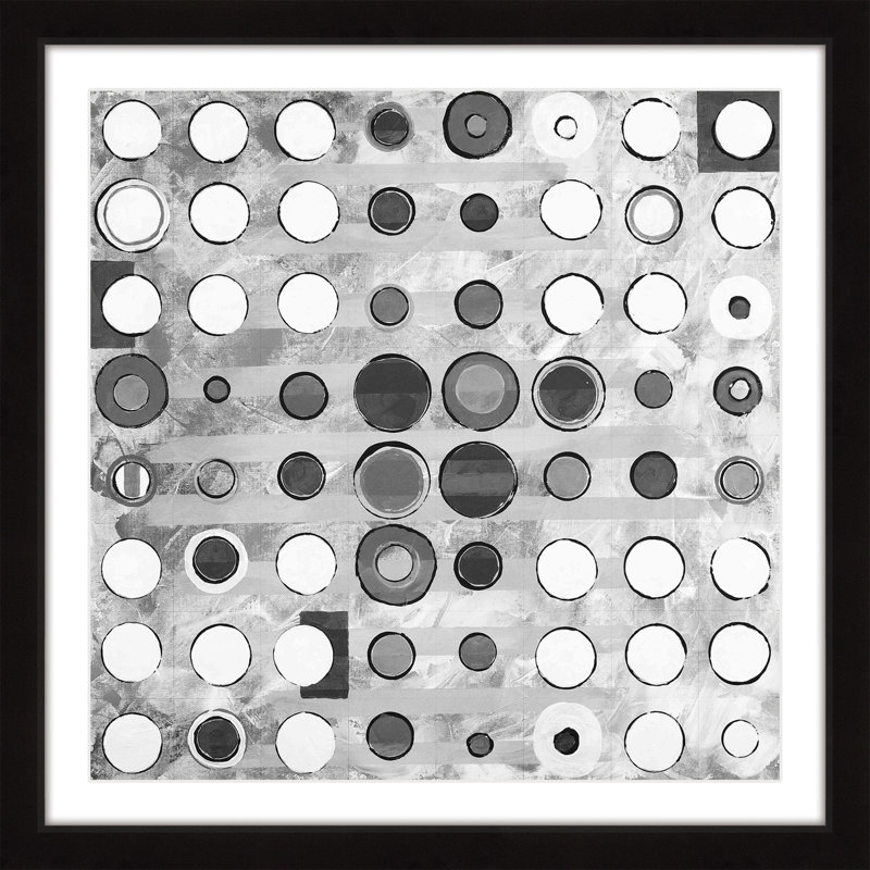 « inconsistent cercles », reproduction d’art encadrée, H 32 po x l 32 po x P 1,5 po, Cadre noir