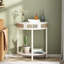  Console en bois massif de 31 po Cantina, table d'appoint en demi-lune en rotin authentique-272338821