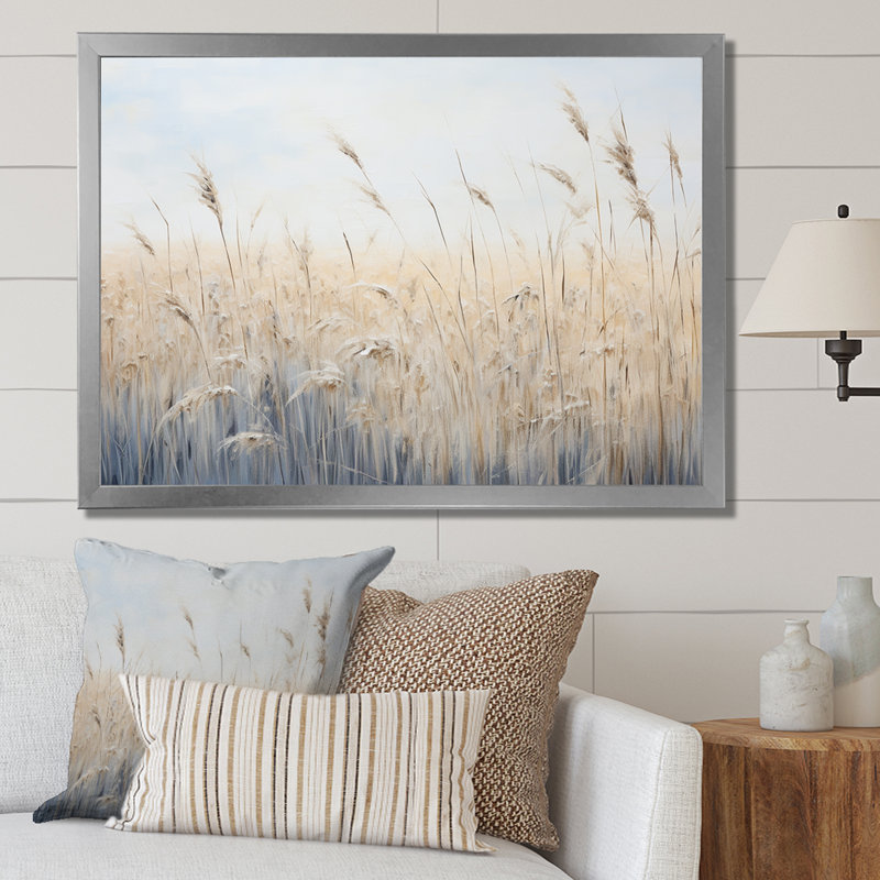 Prairies majestueuses prairies VII, Cadre simple argenté, H 16 po x l 32 po x P 1 po