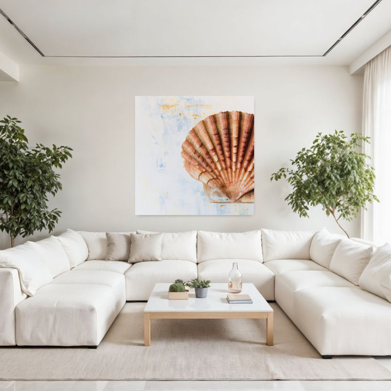 Seashell Abstract Coastal Art, 48" H x 48" W