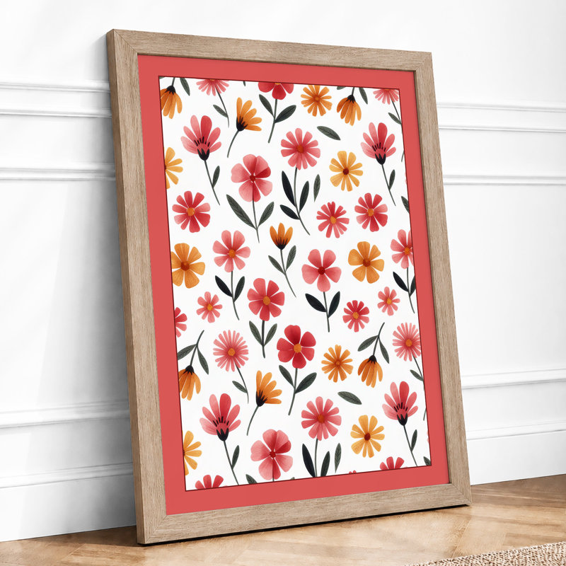 Floral Watercolour Botanical - Framed Print, Oak, A3 - 42.0 x 29.7 cm