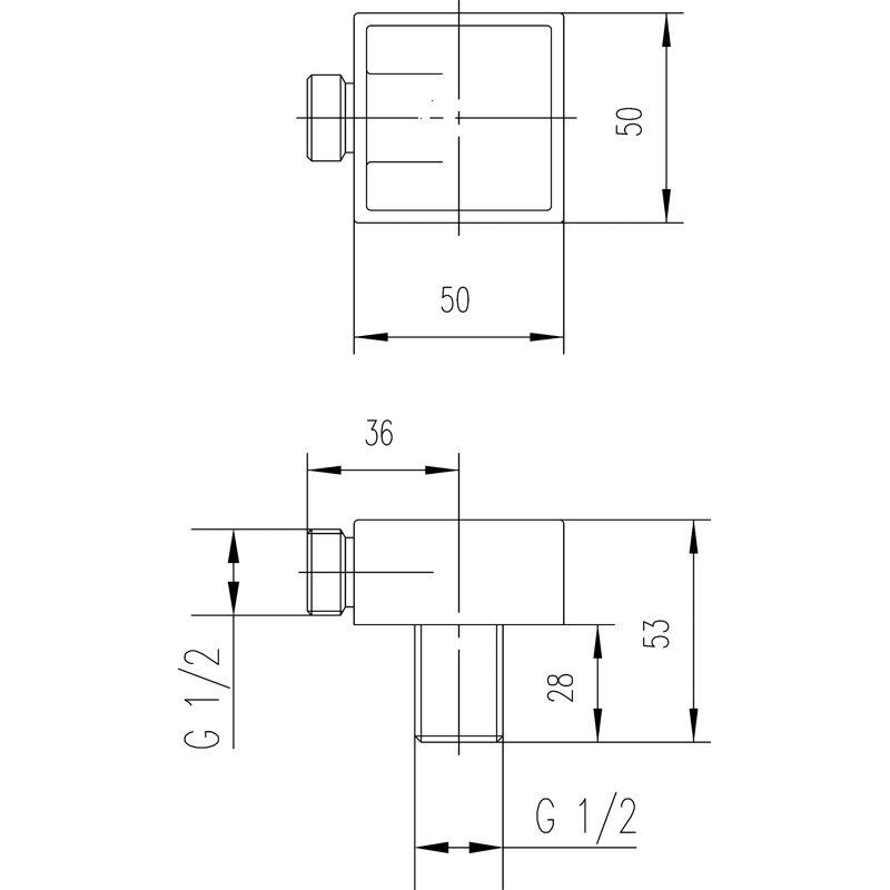 Shower Accessories Square Outlet Elbow