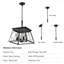 Lustre - luminaire suspendu 4 lumières de style industriel de 16 po de diamètre, cage moderne en métal, fonction de suspension réglable-1063634455