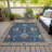 Machine Washable Indoor/Outdoor Xhevrie Navy Rug-996818974