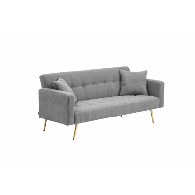 Upholstered Sofa, Loveseat, Sofa Bed With Two Throw Pillows
