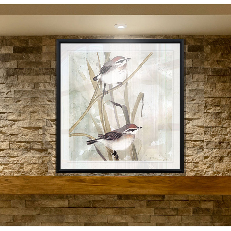 " Neutral Spring I ", 26.5" H x 26.5" W x 1.5" D, Black Plastic Framed